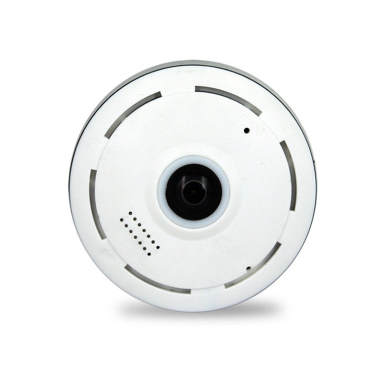 White 360-degree network panoramic security camera with circular lens and indicator ring