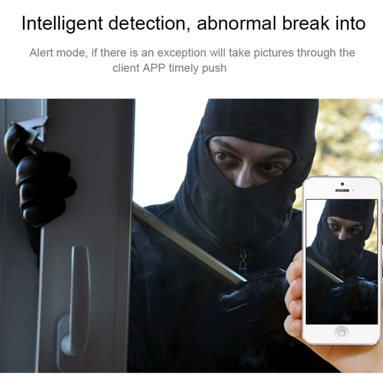 White 360 panoramic camera with smartphone app alert for intelligent detection