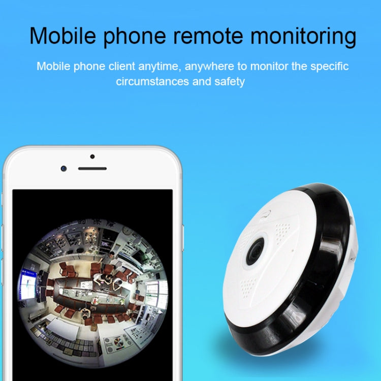 White 360 panoramic camera with mobile phone remote monitoring display