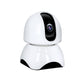 White security camera with angled side view and black rotating lens module
