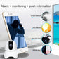 White security camera on base with black lens module for monitoring