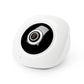 White dome security IP camera close-up of the centered lens
