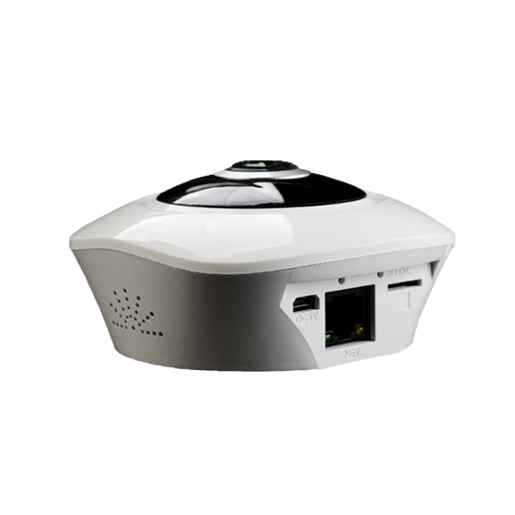 White indoor dome security camera side view with network ports
