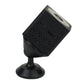 Black mini action camera on a suction stand, with side ports and vent speaker grille