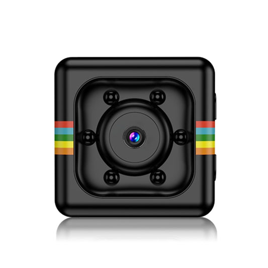 Black SQ11 mini DV recorder camera with square lens housing and IR LED ring