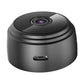 Black mini dome IP camera with top lens and smooth rounded housing
