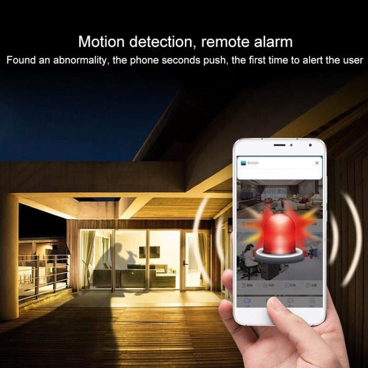 Mini dome IP camera with front lens and motion alert ring