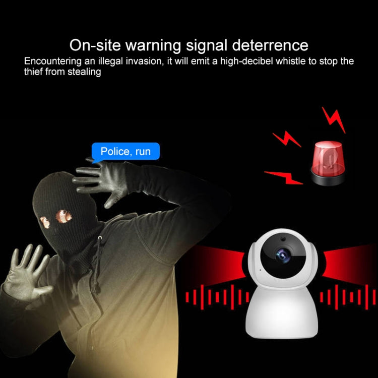 Wireless security camera with red warning light for deterrence