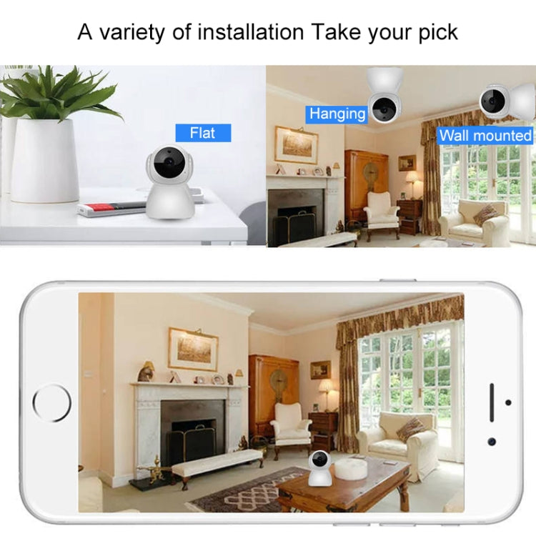 Indoor security camera placement options with flat and wall-mounted views