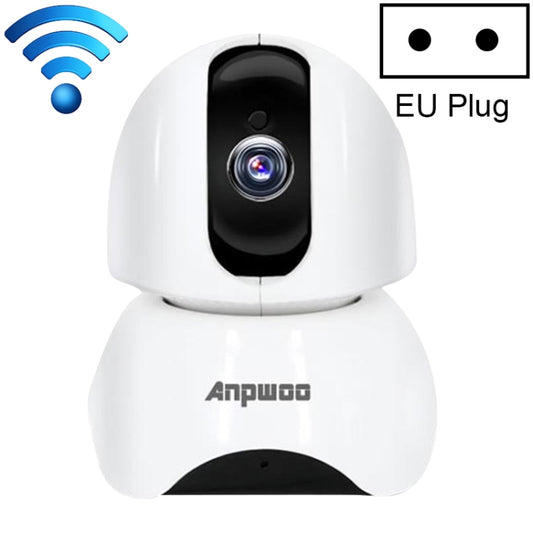 White dome-style WiFi security camera with black lens cover and visible front lens