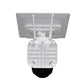 White solar WiFi security camera underside with mounting plate and two side antenna arms