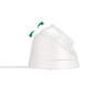 White ceiling dome camera with side housing and cable outlet connection.