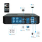 Black DVR/NVR with camera inputs, microphone, and cables with ports shown.