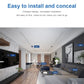 Mini cam designed for concealment, shown within a living room ceiling area