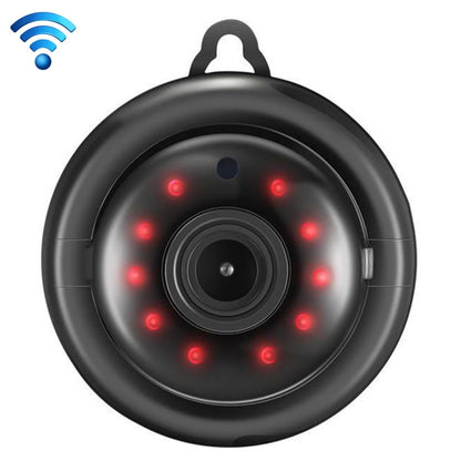 Mini HD WiFi IP camera front view with lens and red infrared LEDs