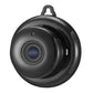 Mini HD WiFi IP camera side view with black dome lens housing