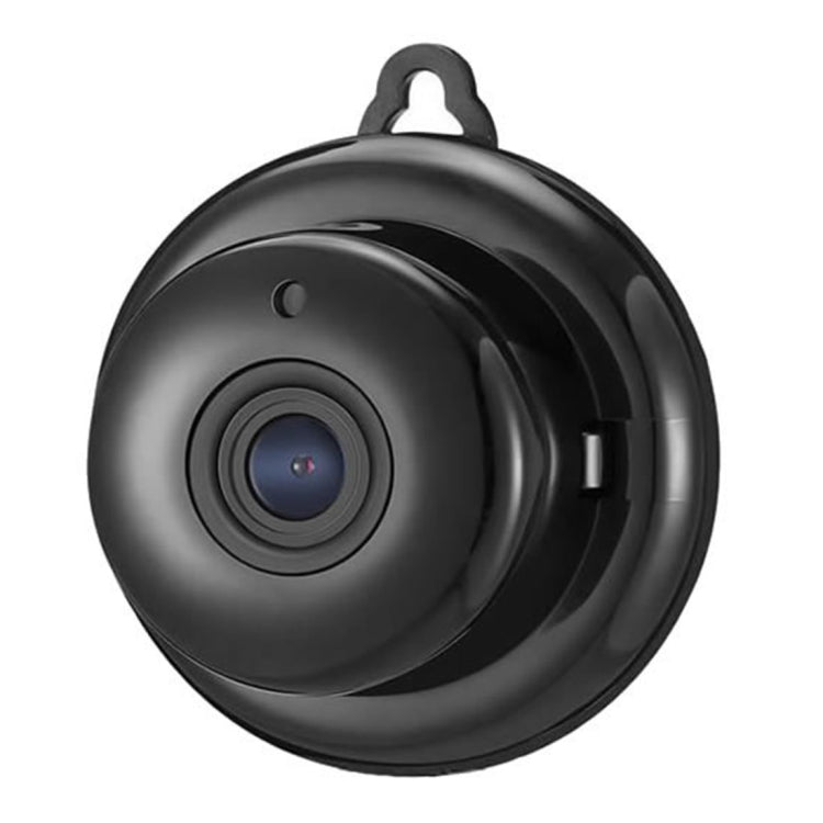 Mini HD WiFi IP camera side view with black dome lens housing