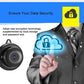 Black WiFi IP camera with cloud lock security icon