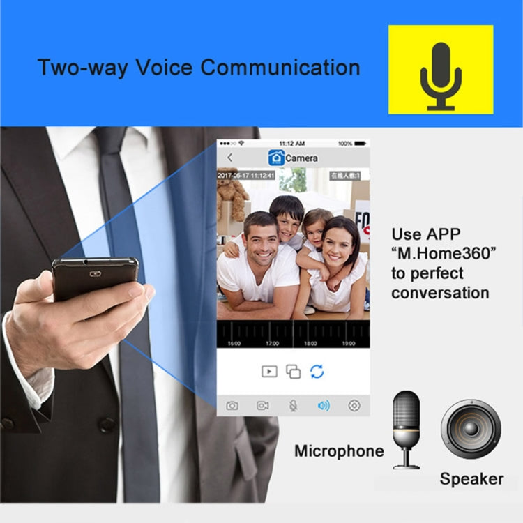 Mini WiFi IP camera with microphone and speaker for two-way voice