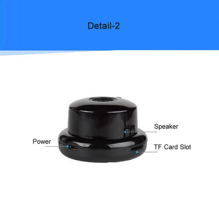 Bottom detail of mini IP camera with speaker and TF card slot