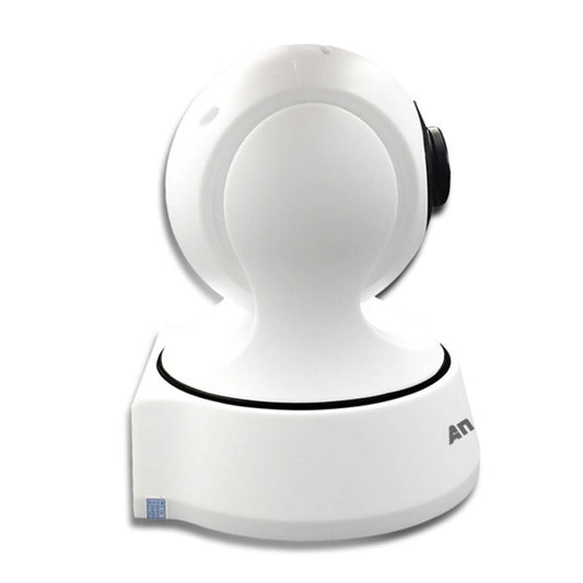 Anpwoo WiFi security camera top view with white dome and black-ring lens