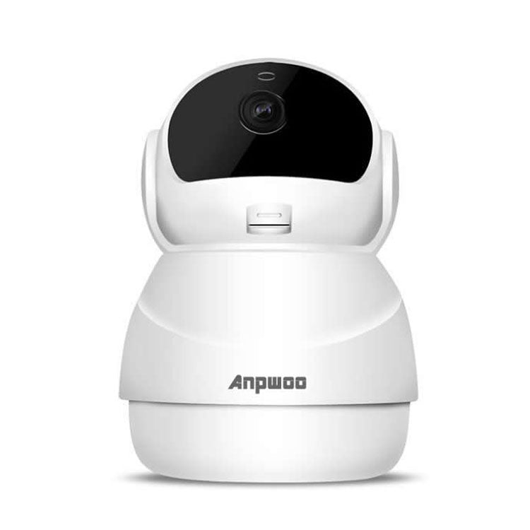 Anpwoo indoor PTZ security camera front view with black lens dome and central button
