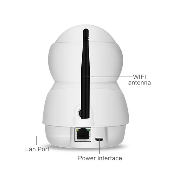 Anpwoo PTZ security camera rear ports view with WiFi antenna and power interface