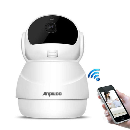 Anpwoo indoor PTZ security camera with black lens dome on a white base