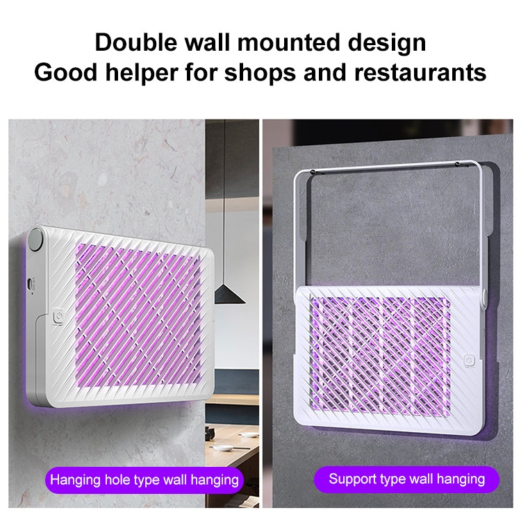 White foldable mosquito killer lamp for wall mounting with handle and purple glow