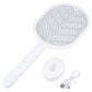 White handheld mosquito trap device with oval mesh head and USB charging cable