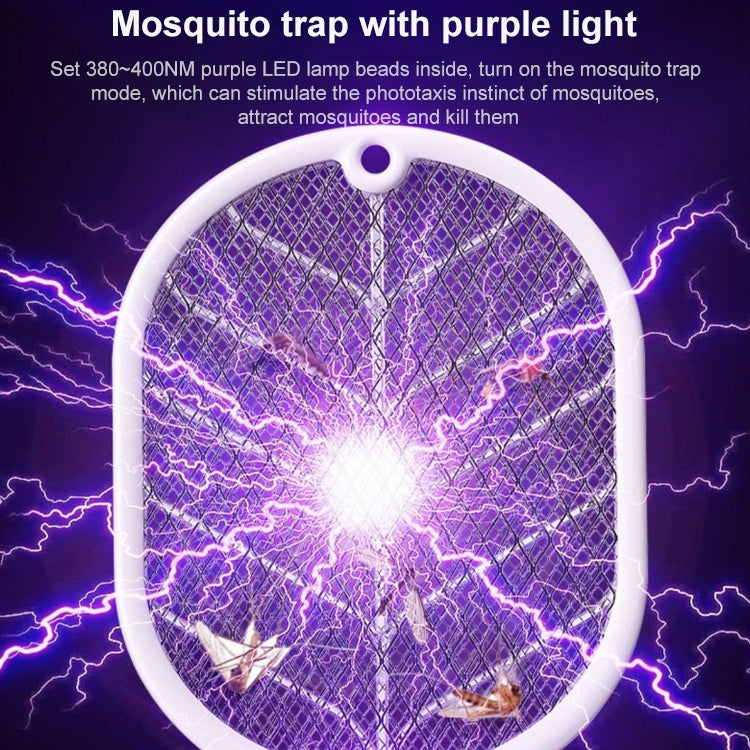 Mosquito trap lamp with purple LED glow inside oval mesh grid
