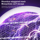 Close-up of purple-lit rhombus mesh mosquito trap grid