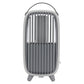 Grey and white mosquito killer with top handle and vertical grille bars