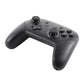 Black wireless game controller angled view with textured grips, D-pad, and thumbsticks