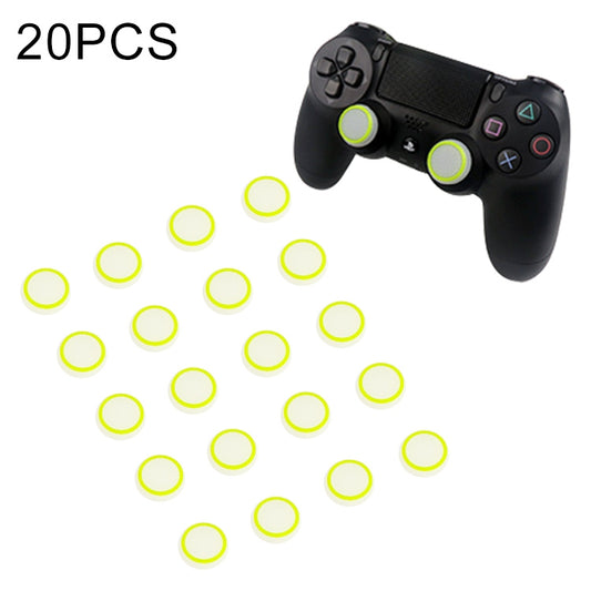 Neon green luminous silicone joystick caps, 20-piece protective cover set