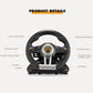 Racing steering wheel controller front panel with direction and function buttons.