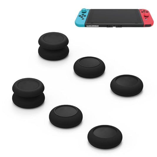 Left and right rocker cap button covers, black thumb grips set for Switch controllers