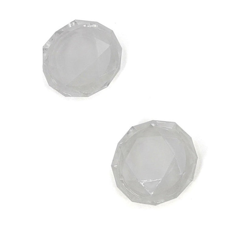 Diamond-textured grip caps, 2-piece set, clear white transparent octagon shapes