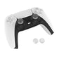 Diamond-textured grip caps, 2-piece set, clear white transparent caps shown with controller