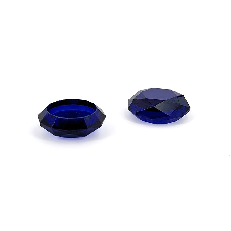 Diamond-textured grip caps, 2-piece set, blue transparent octagon shapes