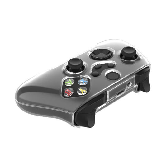 Transparent gamepad cover with trigger and thumbstick areas, controller back view