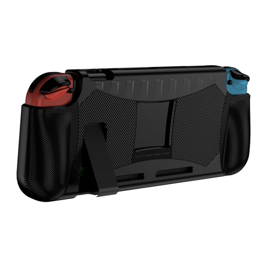 Black TPU protective shell with textured grip and open screen cutout for handheld console