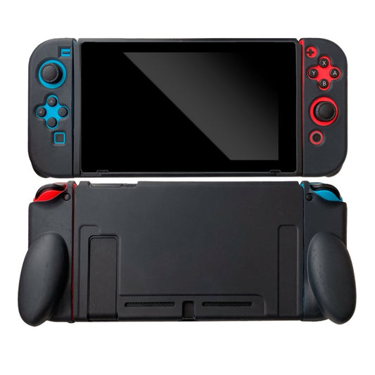 Nintendo Switch shockproof TPU case, black two-piece with controller grip covers