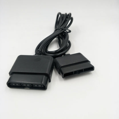 Game console controller extension cable set with two connector plugs and cord