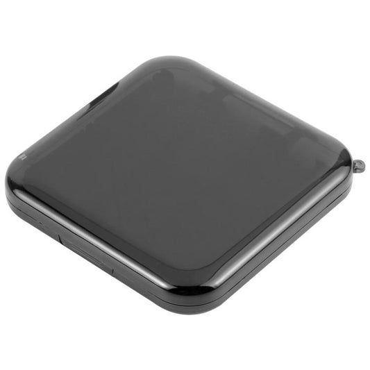 Black glossy memory card holder case, closed