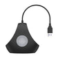 Black USB hub converter with blue LED indicator and built-in speaker grille
