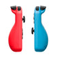 Blue and red split joypad controller halves viewed from the side