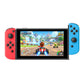 Blue and red split joypad controller halves with an attached game screen