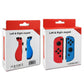 Left and right joypad controller retail boxes in red and blue