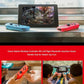 Blue and red split joypad controllers on a tabletop